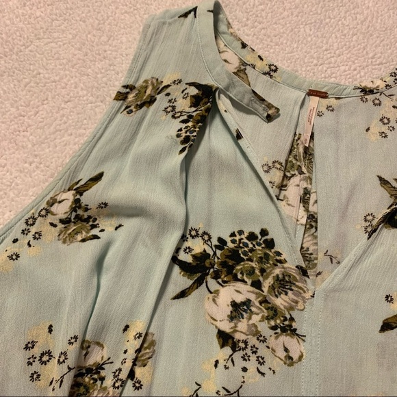 Free People Tree Swing Floral Cutout Tunic Mini Dress Mint Green - Picture 11 of 14